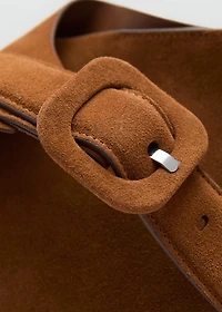 Large suede leather shopper bag