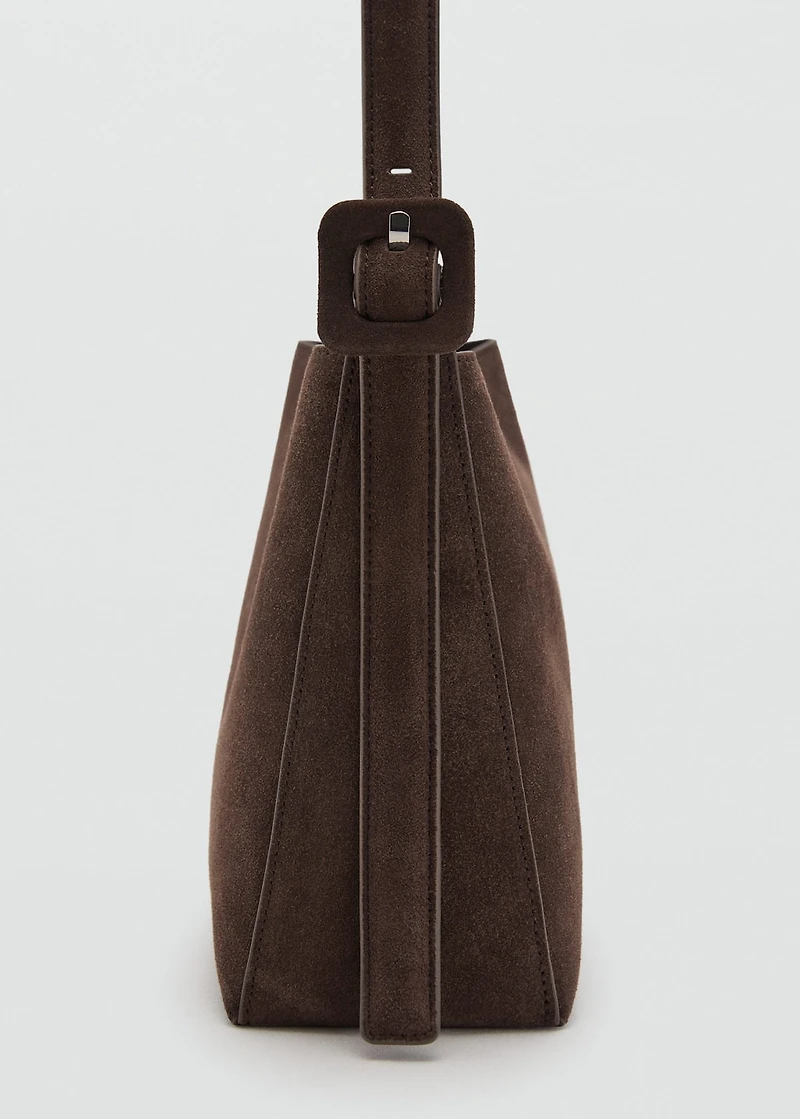 Suede leather shopper bag