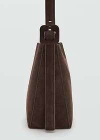 Suede leather shopper bag