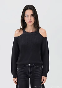 Sweater with cropped sleeves