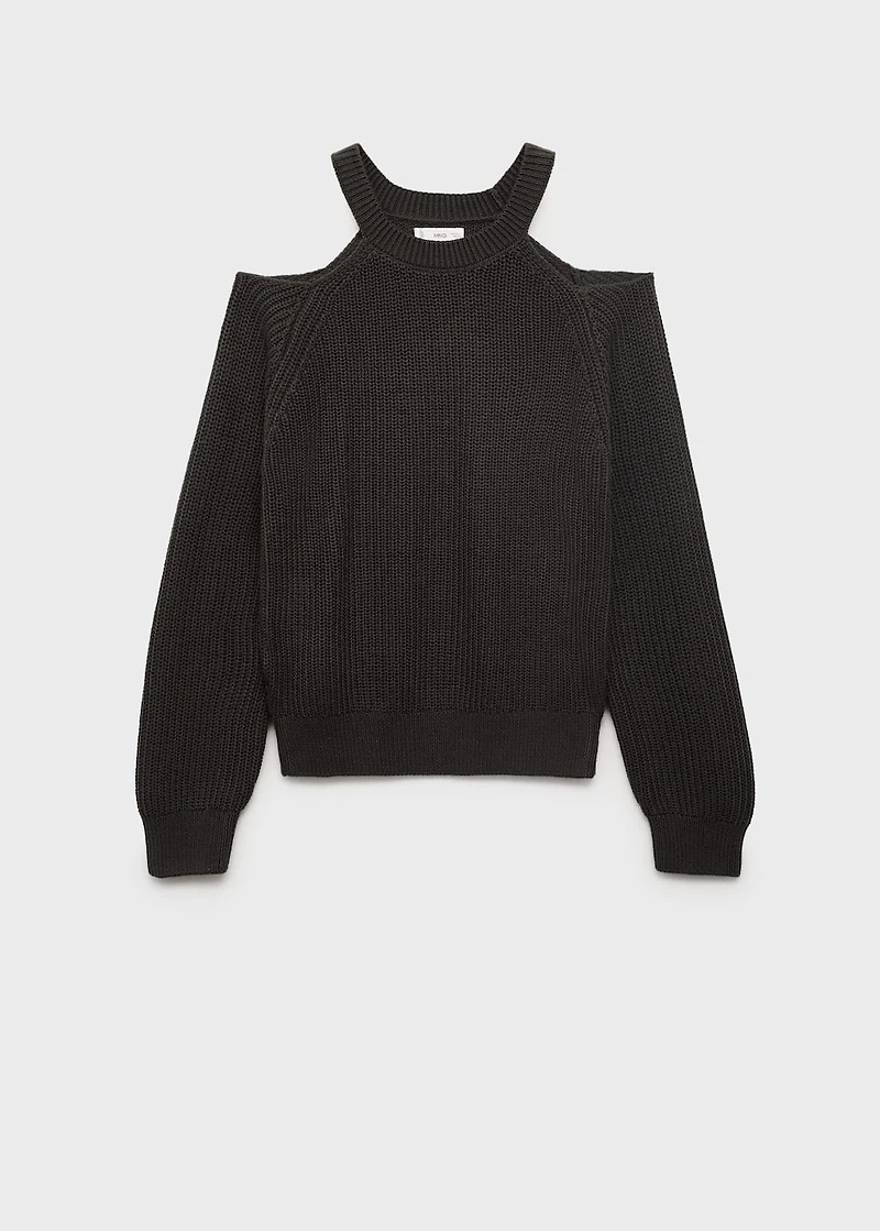Sweater with cropped sleeves