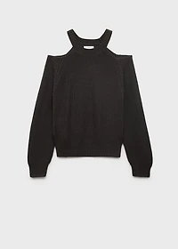 Sweater with cropped sleeves