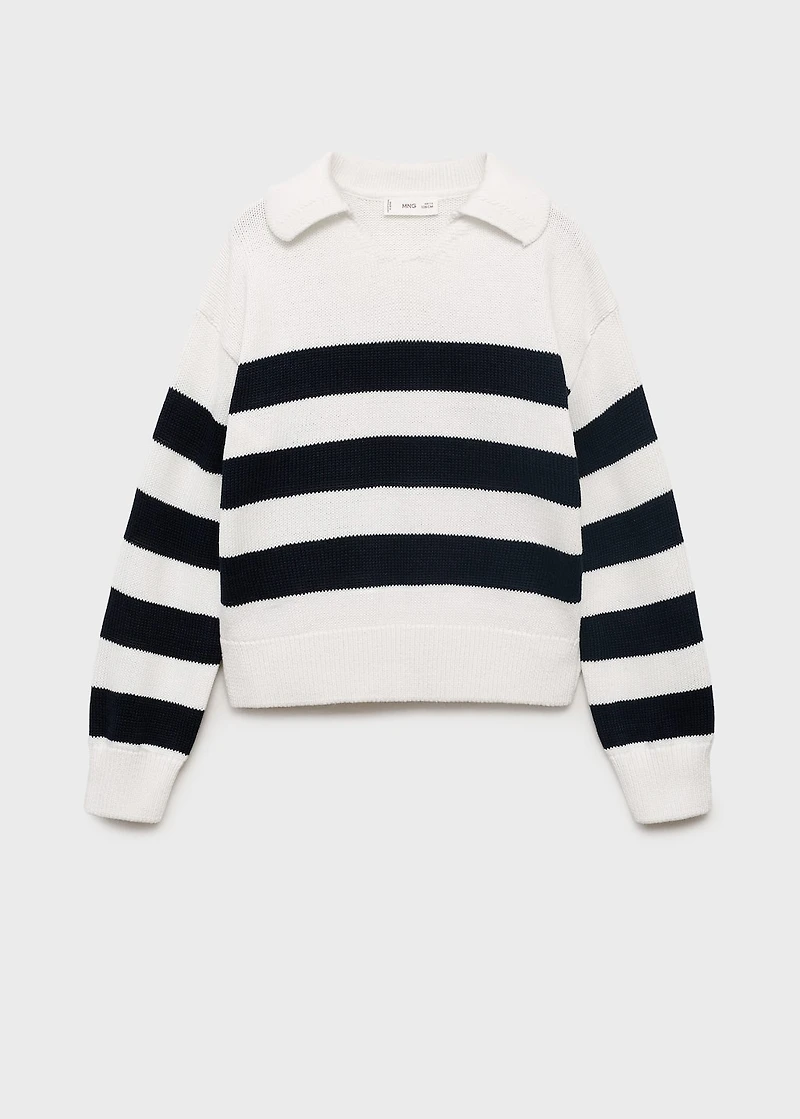 Knitted polo-neck sweater
