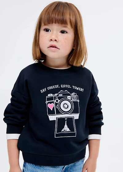 Embroidered drawing sweatshirt