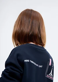 Embroidered drawing sweatshirt