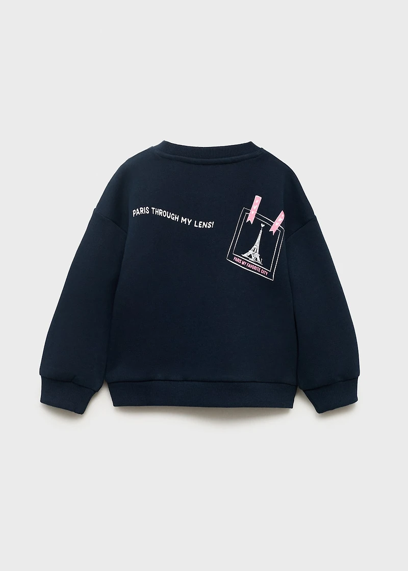 Embroidered drawing sweatshirt