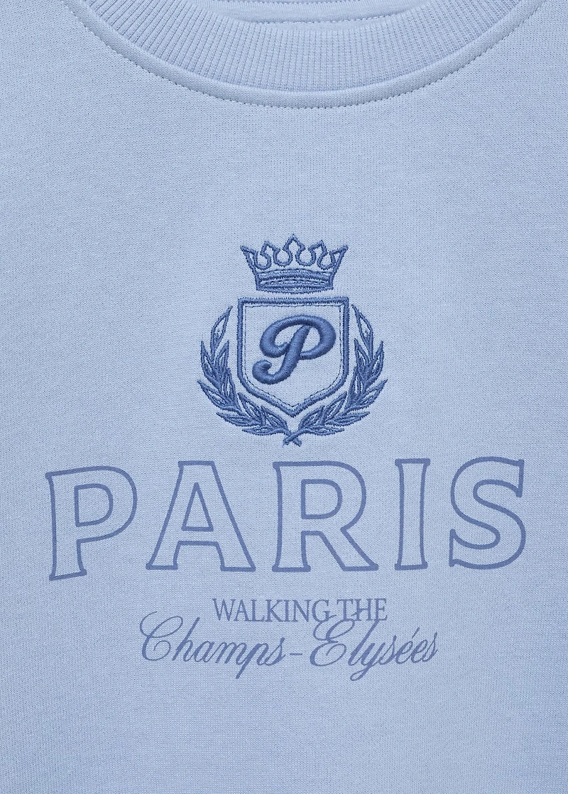 Printed embroidered sweatshirt