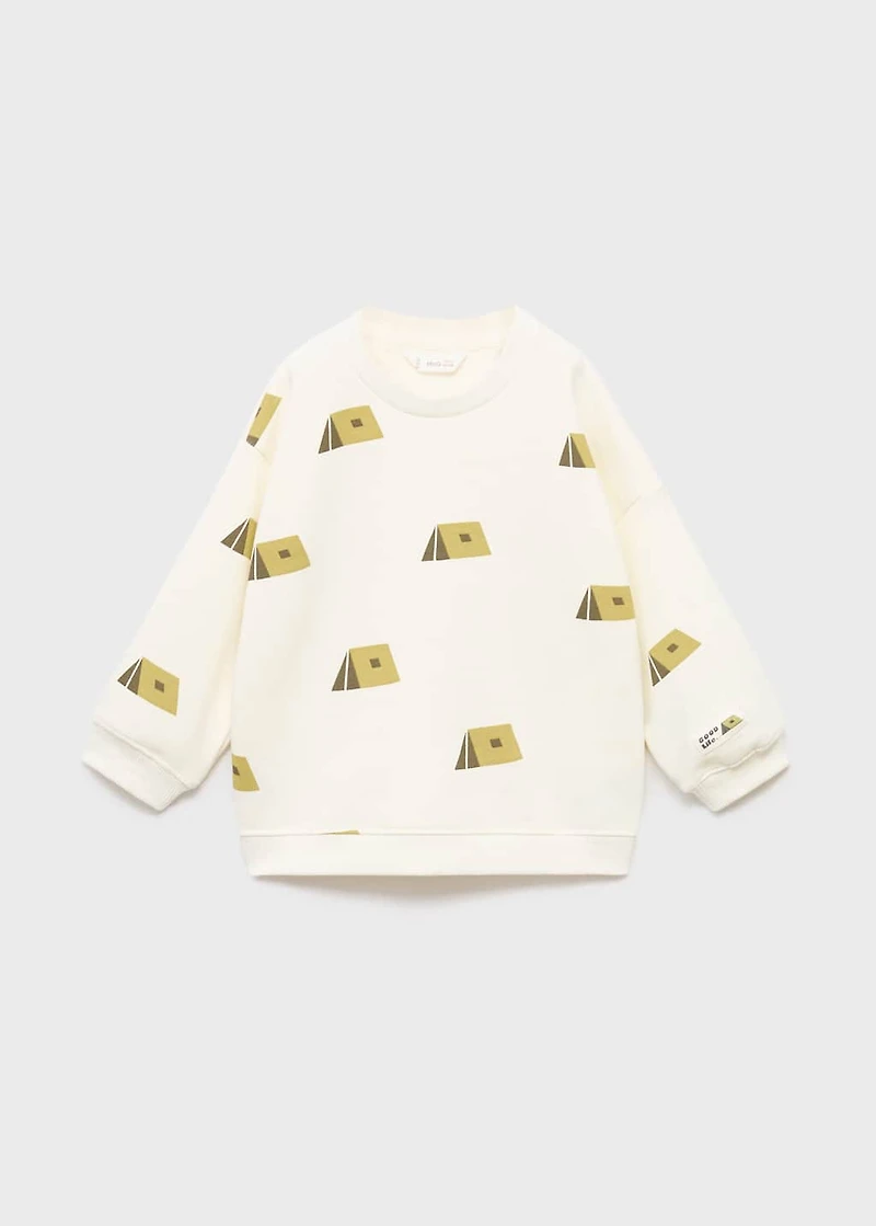 Printed cotton sweatshirt