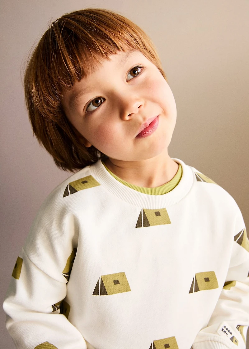 Printed cotton sweatshirt