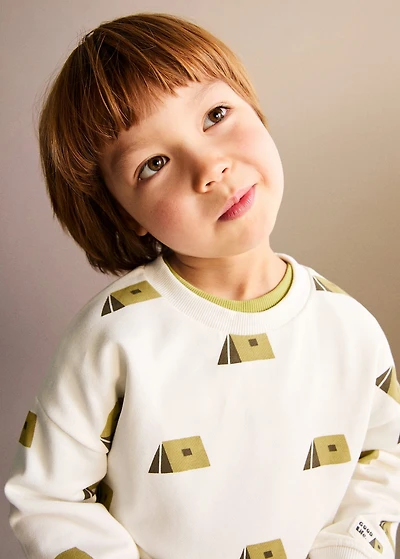 Printed cotton sweatshirt