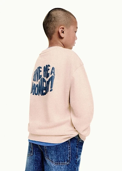 Embossed text sweatshirt