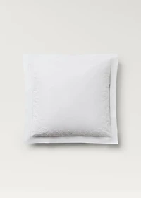 Two cotton percale pillowcases with embroidered flowers 60x60 cm
