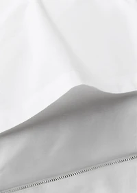 Two cotton percale pillowcases with embroidered flowers 60x60 cm