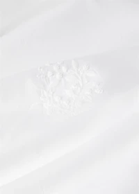 Percale cotton duvet cover with embroidered flowers for / cm bed