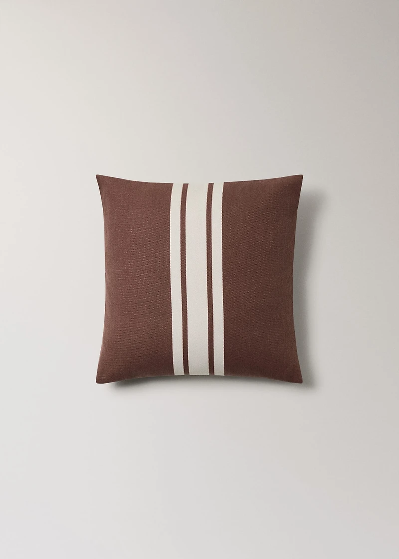 Cotton cushion cover with printed stripes 45x45 cm