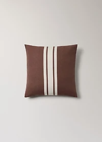 Cotton cushion cover with printed stripes 45x45 cm