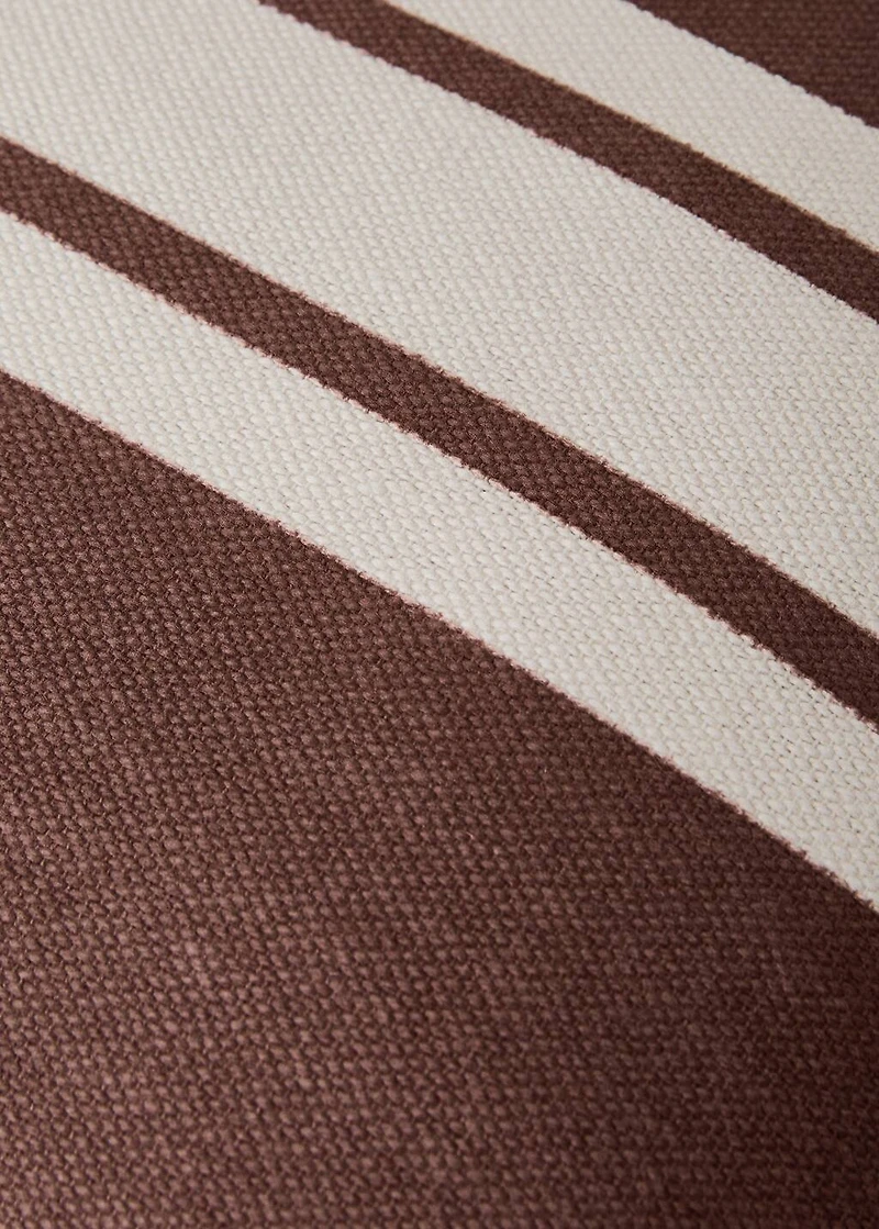 Cotton cushion cover with printed stripes 45x45 cm