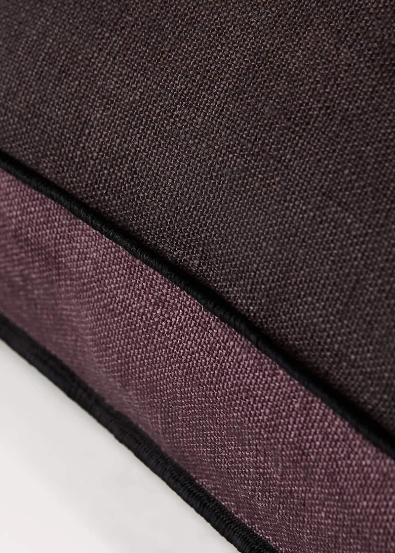 Two-tone linen cushion cover 45x45 cm