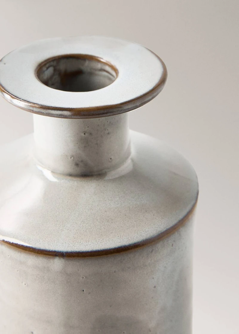 Large stoneware vase with bottle design