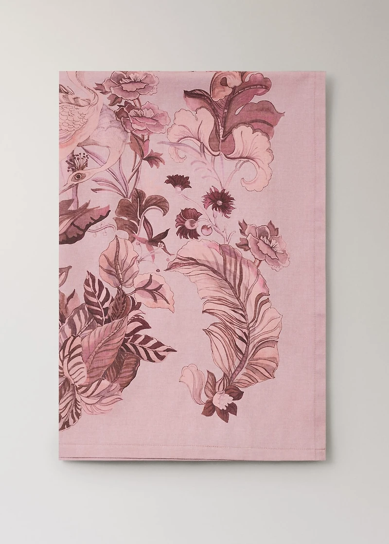 Cotton tablecloth with floral design for 8 to 10 diners