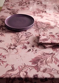 Cotton tablecloth with floral design for 8 to 10 diners