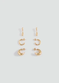 Pack of 3 combined earrings