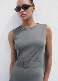 Belt midi dress