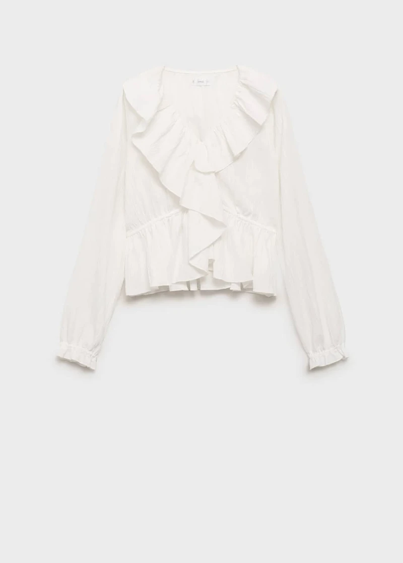 Ruffled cross blouse