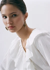 Ruffled cross blouse
