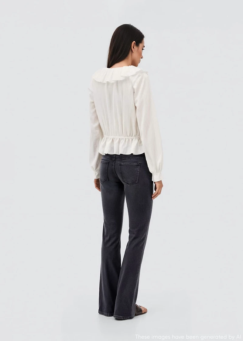 Ruffled cross blouse