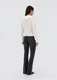 Ruffled cross blouse