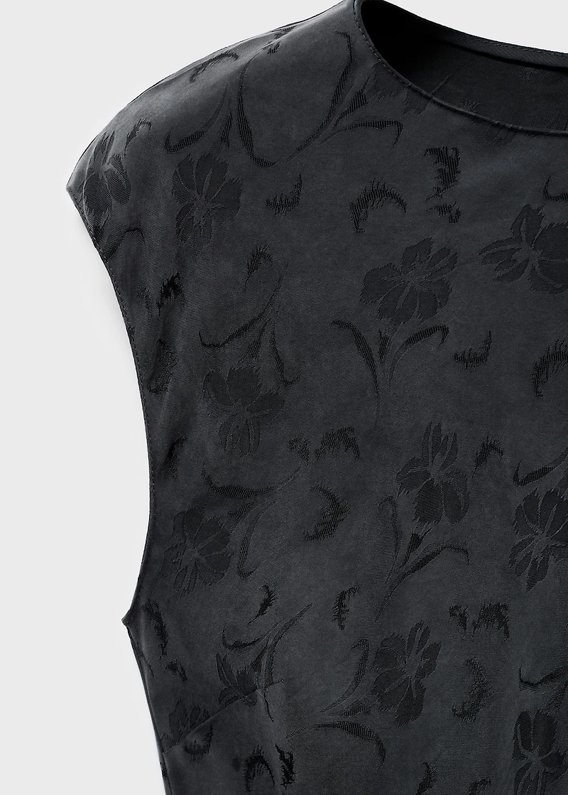 Satin floral jacquard dress