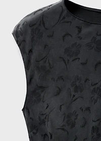 Satin floral jacquard dress