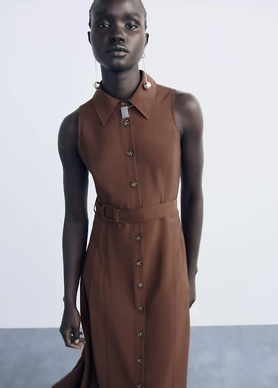 Belt shirt dress