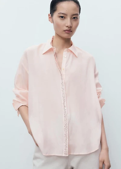 Modal shirt with rhinestones