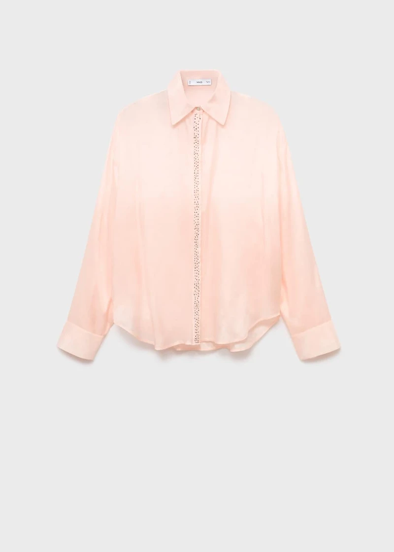 Modal shirt with rhinestones