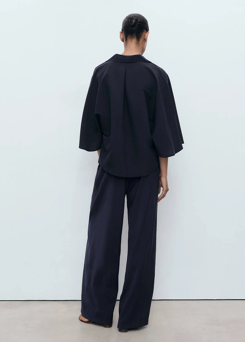 Oversized three-quarter sleeve shirt