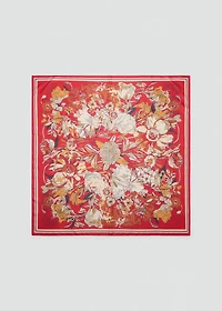 Floral satin scarf