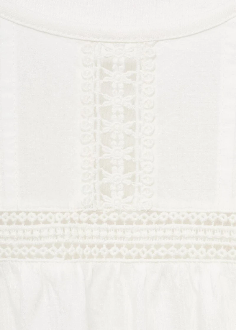 Cotton t-shirt with openwork detail
