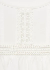 Cotton t-shirt with openwork detail