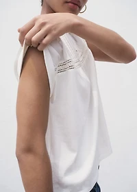 Cotton t-shirt with openwork detail