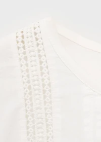 Cotton t-shirt with openwork detail