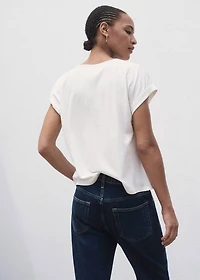 Cotton t-shirt with openwork detail