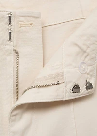 Wide leg denim pants with stitching