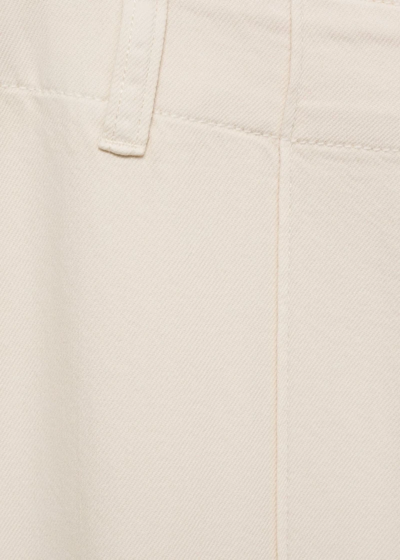 Wide leg denim pants with stitching