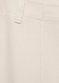 Wide leg denim pants with stitching