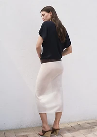 Short-sleeved polo-neck sweater