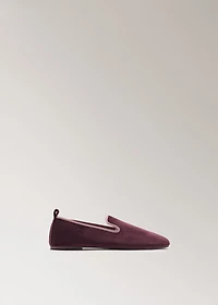 Velour slippers with piping