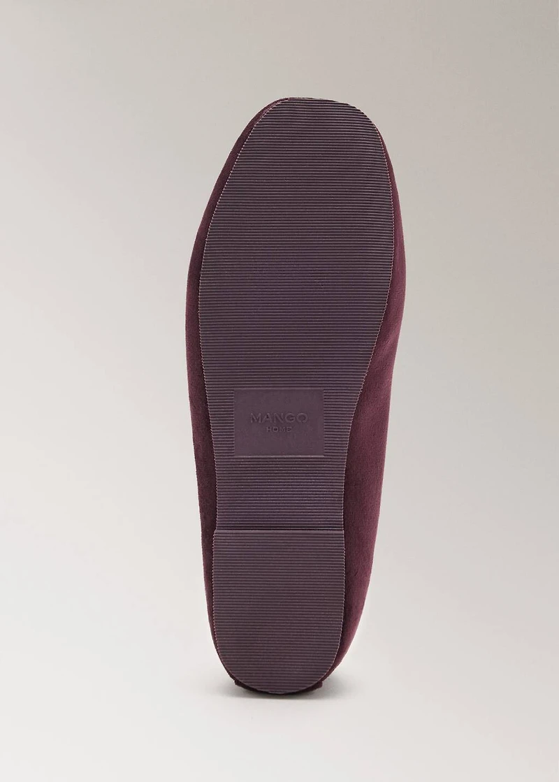 Velour slippers with piping