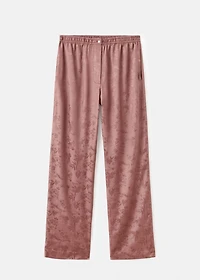 Jacquard satin pajama pants